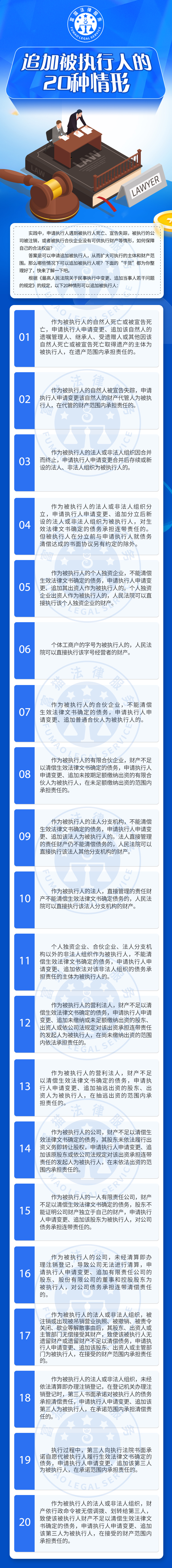 全民普法丨追加被执行人的20种情形
