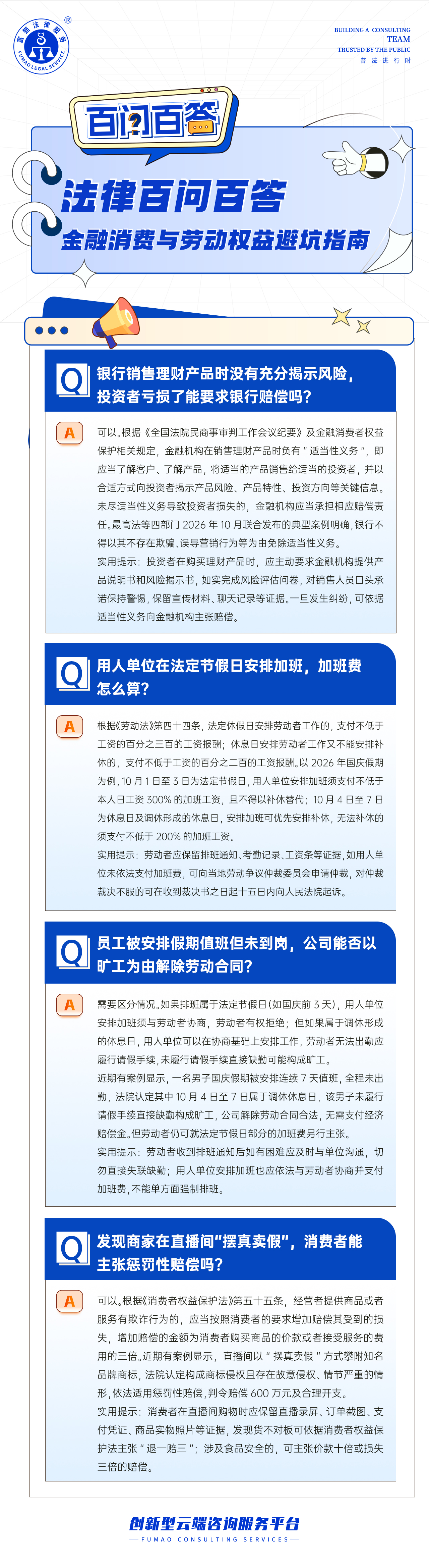 富猫法务：金融消费与劳动权益避坑指南