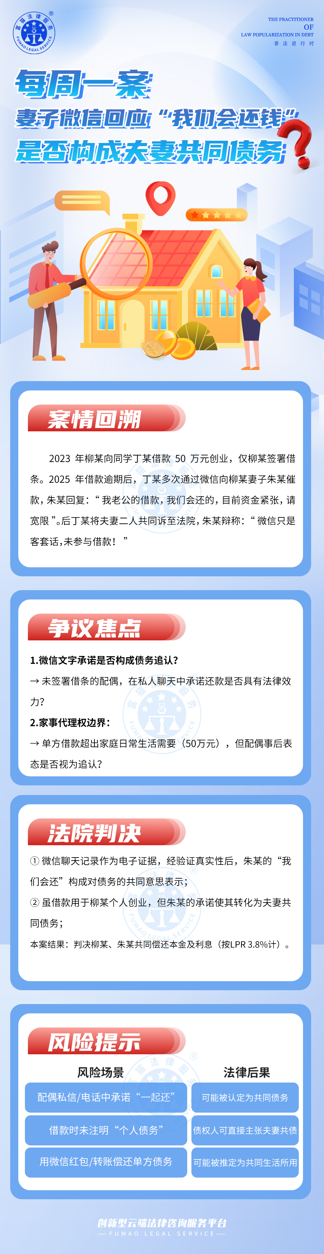 富猫法务：妻子微信回应“我们会还钱”，是否构成夫妻共同债务？