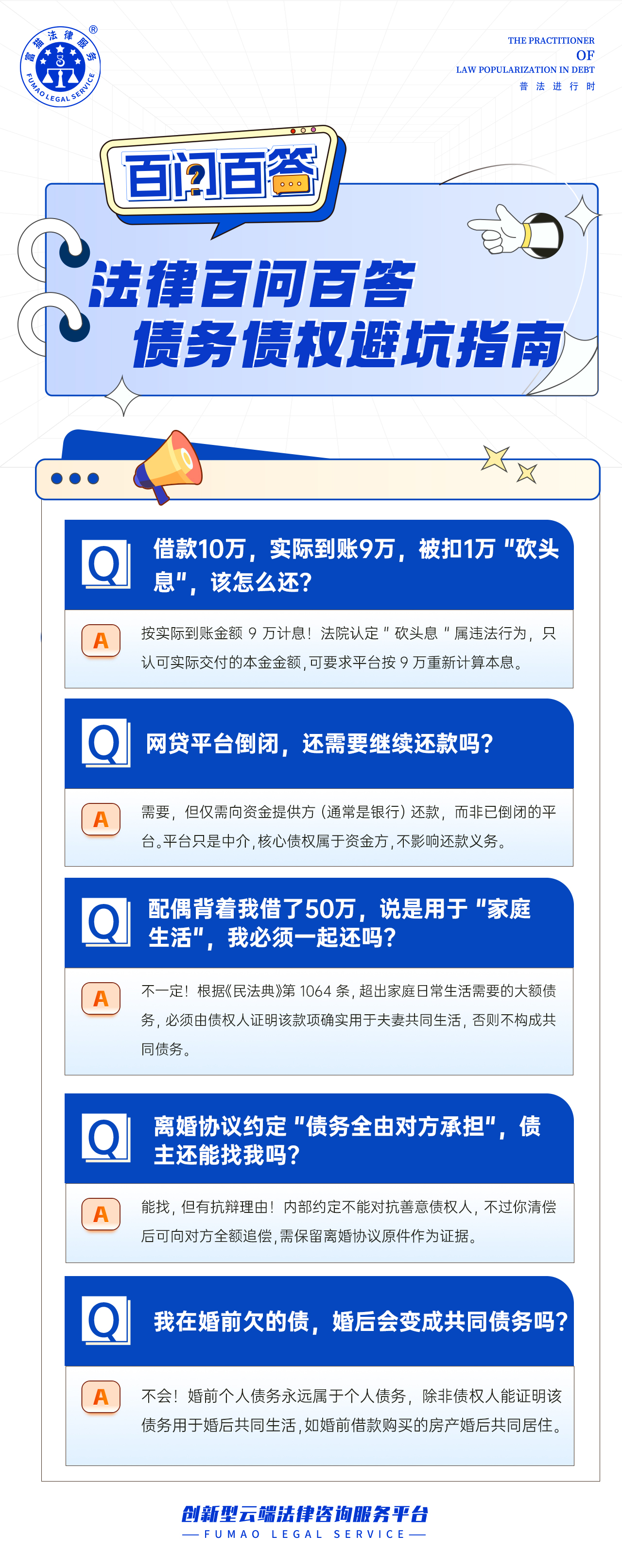 富猫法务：法律百间百答，债务债权邂坑指南